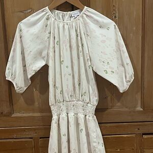 Floral Kids Dress in Cream and Pink